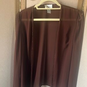FINAL MARKDOWN Sean couture Sheer Brown bead trim  Jacket 12